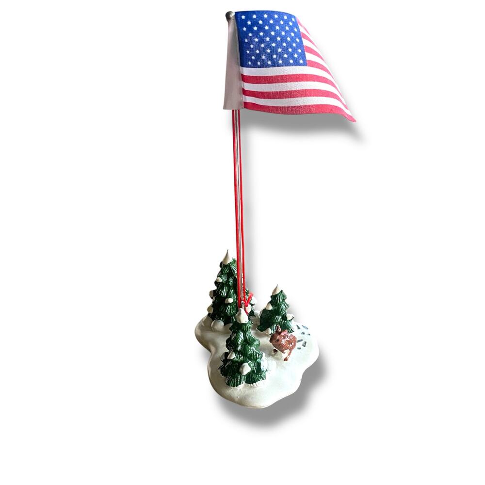 Vintage Dept 56 Snow Village Flag
Pole #5177-2 Christmas Holiday Patriotic